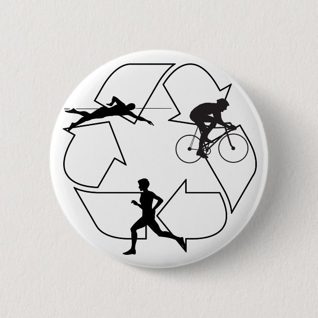 Badge Rond 5 Cm Homme de triathlon (Devant)