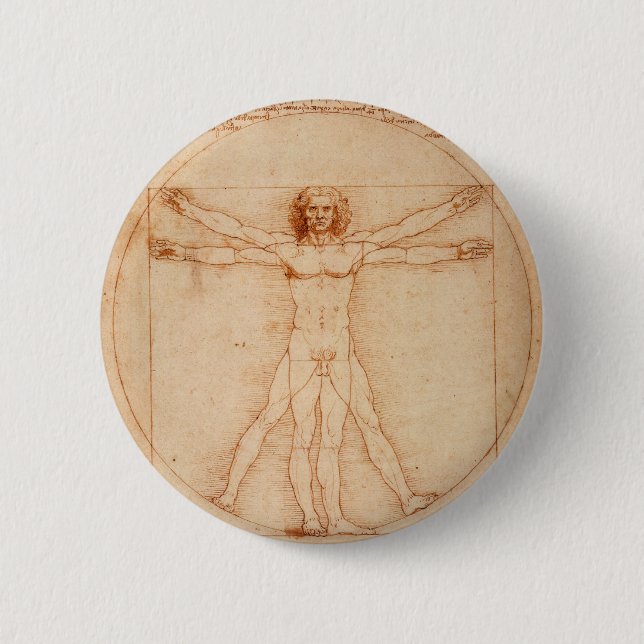 Badge Rond 5 Cm Homme de Vitruviano (Devant)