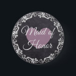 Badge Rond 5 Cm Homme d'honneur Chalkboard Style Bachelorette Part<br><div class="desc">Bouton de la Fête de Bachelorette de style tableau de bord d'honneur</div>