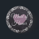 Badge Rond 5 Cm Homme d'honneur Chalkboard Style Bachelorette Part<br><div class="desc">Bouton de la Fête de Bachelorette de style tableau de bord d'honneur</div>