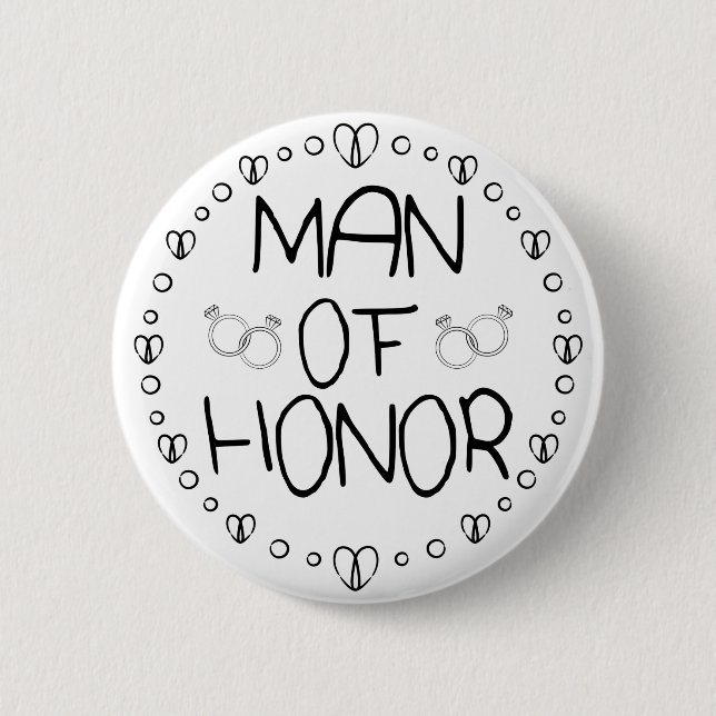 Badge Rond 5 Cm Homme d'honneur Mariage (Devant)