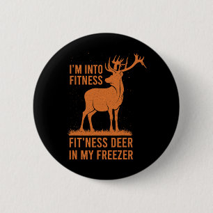 Badge Rond 5 Cm Homme drôle Chasseur Vintage Je suis dans la forme