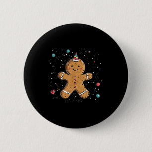 Badge Rond 5 Cm Homme Drôle en pain d'épices avec costume Casquett