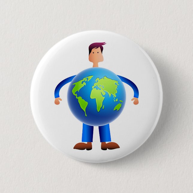 Badge Rond 5 Cm Homme du monde (Devant)