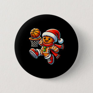 Badge Rond 5 Cm Homme en pain d'épices mignon Jouant au basket-bal