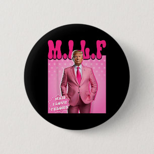 Badge Rond 5 Cm Homme I Love Felons Funny Pink Trump 2024 Pour Pré