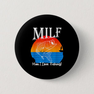 Badge Rond 5 Cm Homme j'aime la pêche drôle
