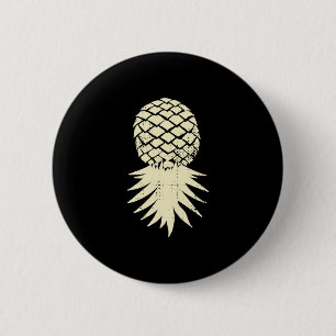 Badge Rond 5 Cm Homme pineapple à l'envers subtile vacances drôle