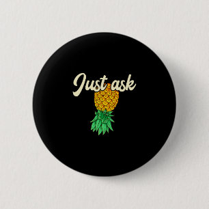 Badge Rond 5 Cm Homme vintage tête en bas pinède demande subtile