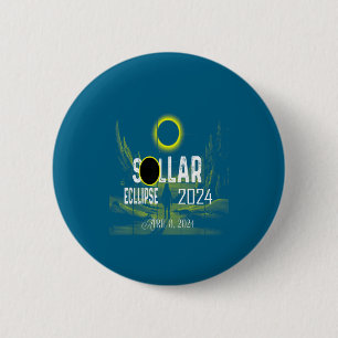 Badge Rond 5 Cm Hommes Éclipse Solaire Totalité Totale Solaire