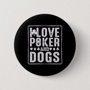 Badge Rond 5 Cm Hommes et chiens drôle jouer carte performance de 