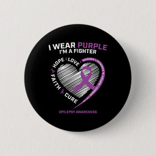 Badge Rond 5 Cm Hommes Femmes Enfants Je porte le violet Je suis u