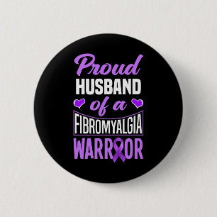 Badge Rond 5 Cm Hommes Fier Mari D'Un Guerrier Fibromyalgique 1
