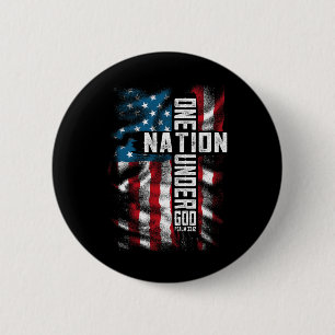 Badge Rond 5 Cm Hommes Un National Sous Dieu 4 Juillet Hommes Femm
