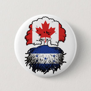 Badge Rond 5 Cm Honduras Le drapeau hondurien canadien des racines