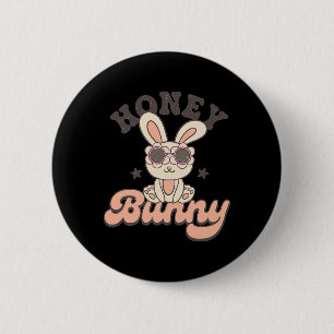 Badge Rond 5 Cm Honey Bunny Toddler Retro Pâques Enfants