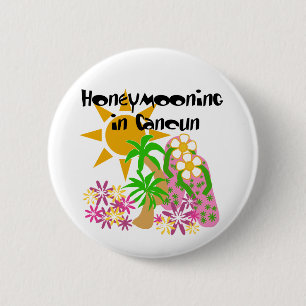 Badge Rond 5 Cm Honeymooning dans Cancun