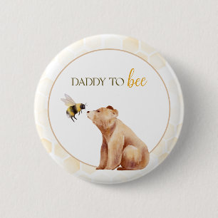 Badge Rond 5 Cm Honeypeb papa à Bee Baby Bear Baby shower