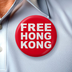 Badge Rond 5 Cm Hong Kong libre