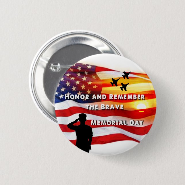 Badge Rond 5 Cm Honneur et souvenir du courageux (Devant & derrière)