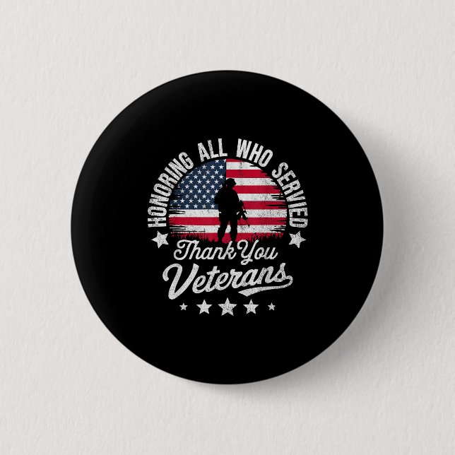 Badge Rond 5 Cm Honoring All Who Served Thank You Veterans Day Mil (Devant)