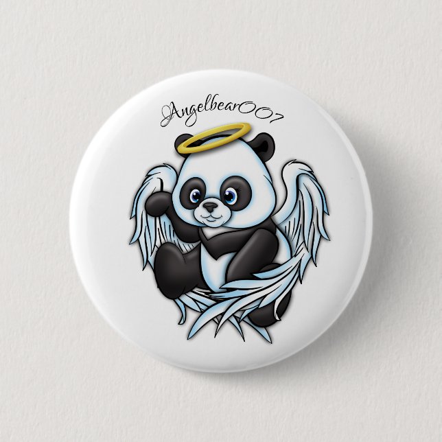 Badge Rond 5 Cm Hoooly c'est ange et un ours (Devant)
