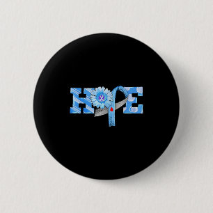 Badge Rond 5 Cm Hope Blue Ribbon Sunflower T1d Sensibilisation au
