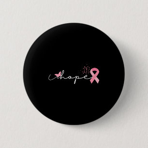 Badge Rond 5 Cm Hope Butterfly Breast Cancer Sensibilisation Ruban