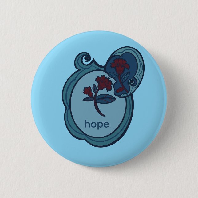 Badge Rond 5 Cm Hope Floral NatureInspecred Button (Devant)