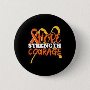 Badge Rond 5 Cm Hope Force Courage Leucémie Cancer Sensibilisation