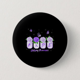 Badge Rond 5 Cm Hope Hydrangea Flower Butterfly Epilepsy Sensibili