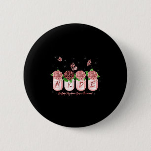 Badge Rond 5 Cm Hope Hydrangea Flower Butterfly Multiple Myeloma C
