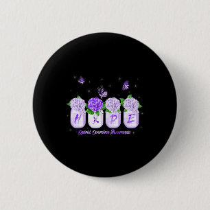 Badge Rond 5 Cm Hope Hydrangea Flower Butterfly Opioid Overdose Aw