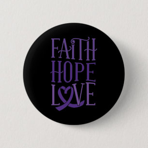 Badge Rond 5 Cm Hope Love - Fibromyalgia Sensibilisation Support P
