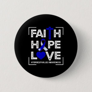 Badge Rond 5 Cm Hope Love Hydrocéphalie Sensibilisation 1