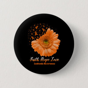 Badge Rond 5 Cm Hope Love Leukemia Sensibilisation Flower Be Stron