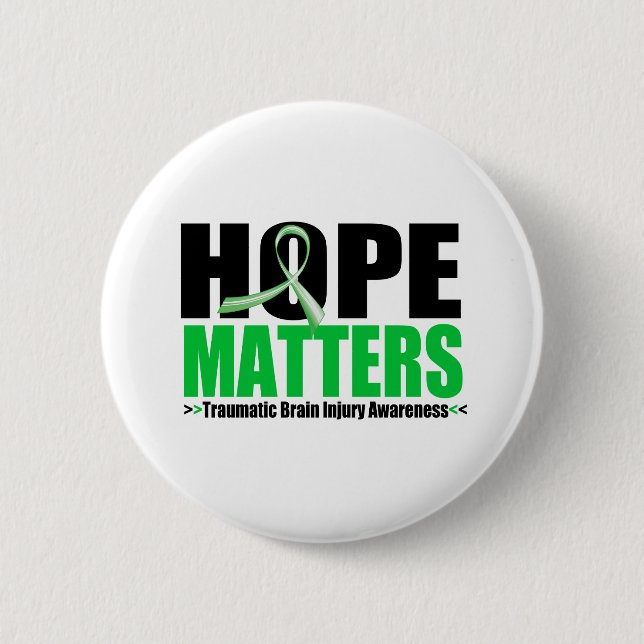 Badge Rond 5 Cm Hope Matters Brûler Ruban Traumatic Brain Injury (Devant)