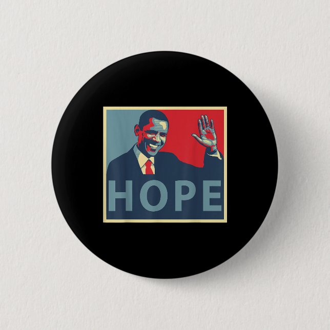 Badge Rond 5 Cm Hope Obama 44 Président (Devant)