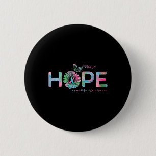Badge Rond 5 Cm HOPE Papillon Métastatique Sensibilisation au canc