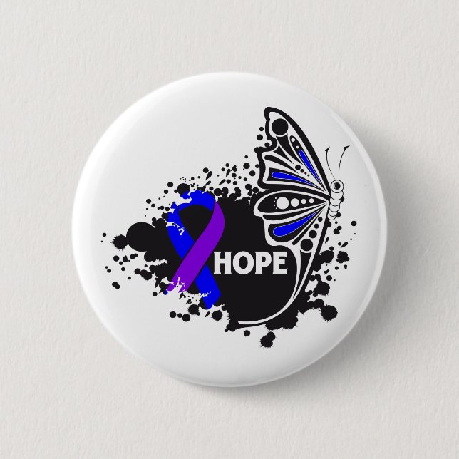 Badge Rond 5 Cm Hope Rheumatoid Arthritis Butterfly (Devant)