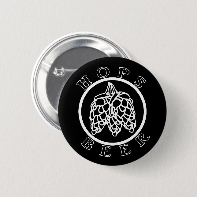 Badge Rond 5 Cm Hops Beer (Devant & derrière)