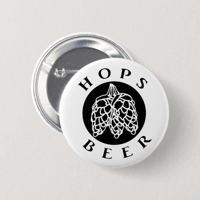 Badge Rond 5 Cm Hops Beer (Devant & derrière)