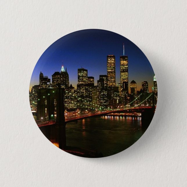 Badge Rond 5 Cm Horizon classique de NYC (Devant)