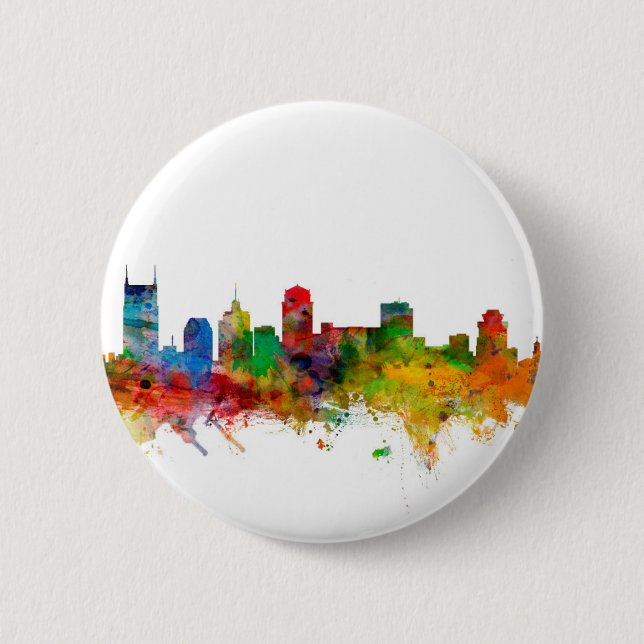 Badge Rond 5 Cm Horizon de Nashville Tennessee (Devant)