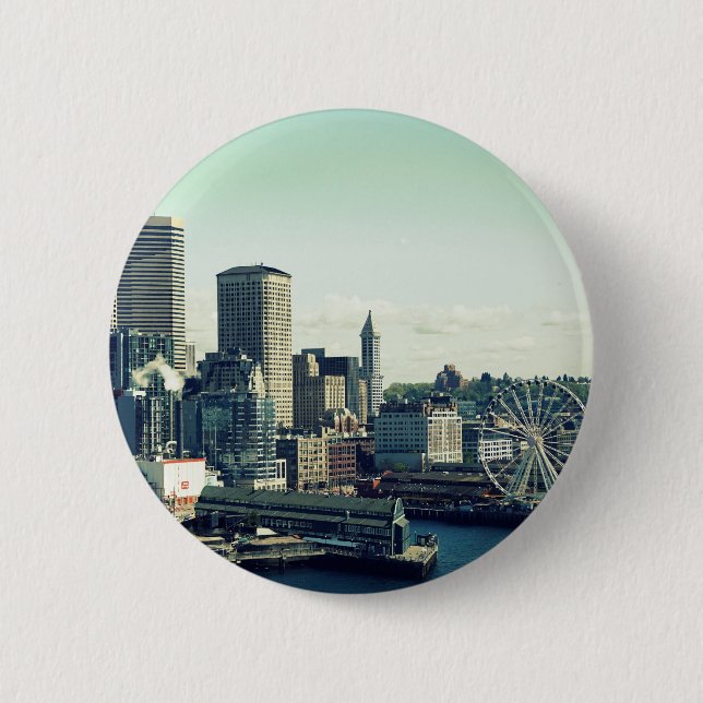 Badge Rond 5 Cm Horizon de Seattle (Devant)
