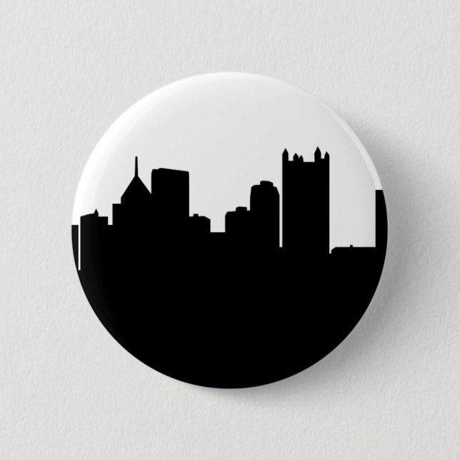 Badge Rond 5 Cm Horizon de ville de Pittsburgh (Devant)
