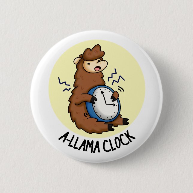 Badge Rond 5 Cm Horloge A-llama Funny Llama Pun (Devant)