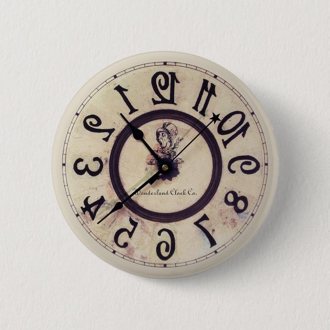 Badge Rond 5 Cm Horloge curieuse 1 (Devant)