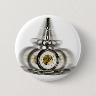 Badge Rond 5 Cm Horloge de rotation d'hypnose