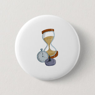 Badge Rond 5 Cm Horloge, écran solaire et montre de poche